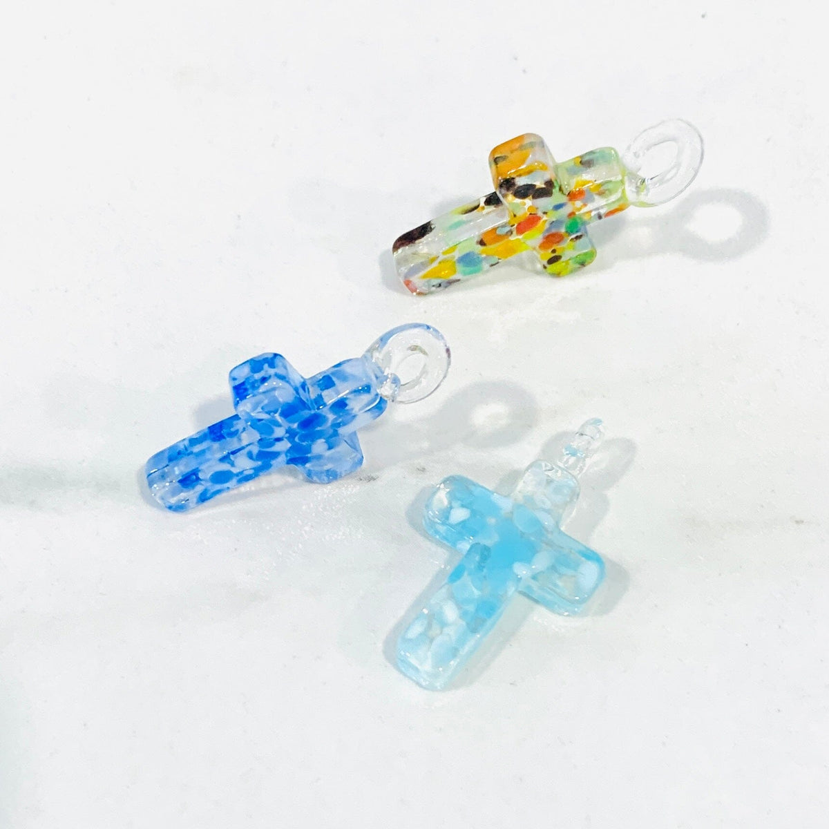 Glass Cross Pendants, Stained Glass - 