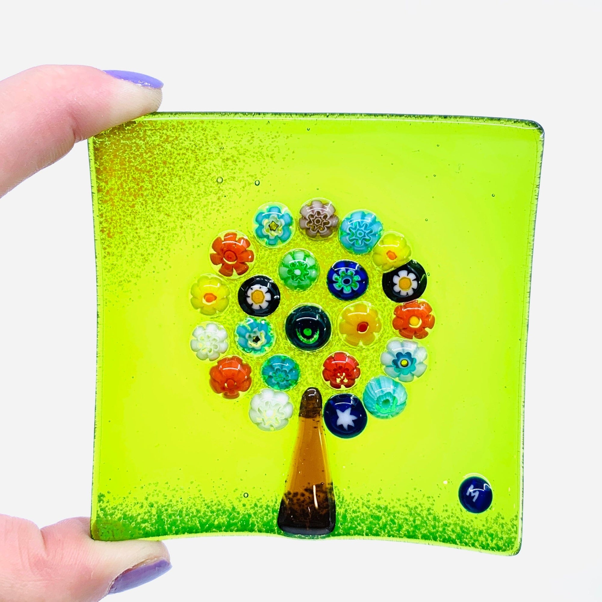 Tree of Life Murano Plate 5 Lime Gage Inc, LLP 