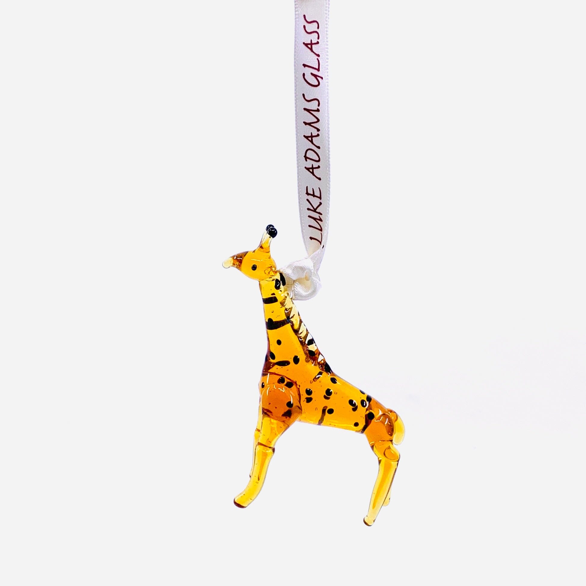 Ribbon Glass Ornament, Giraffe Art Studio 