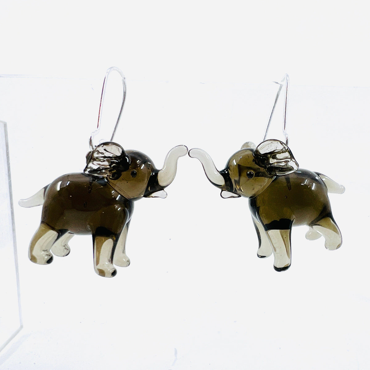 Tiny Animal Earrings 13 Elephants Miniature WGK Glass 