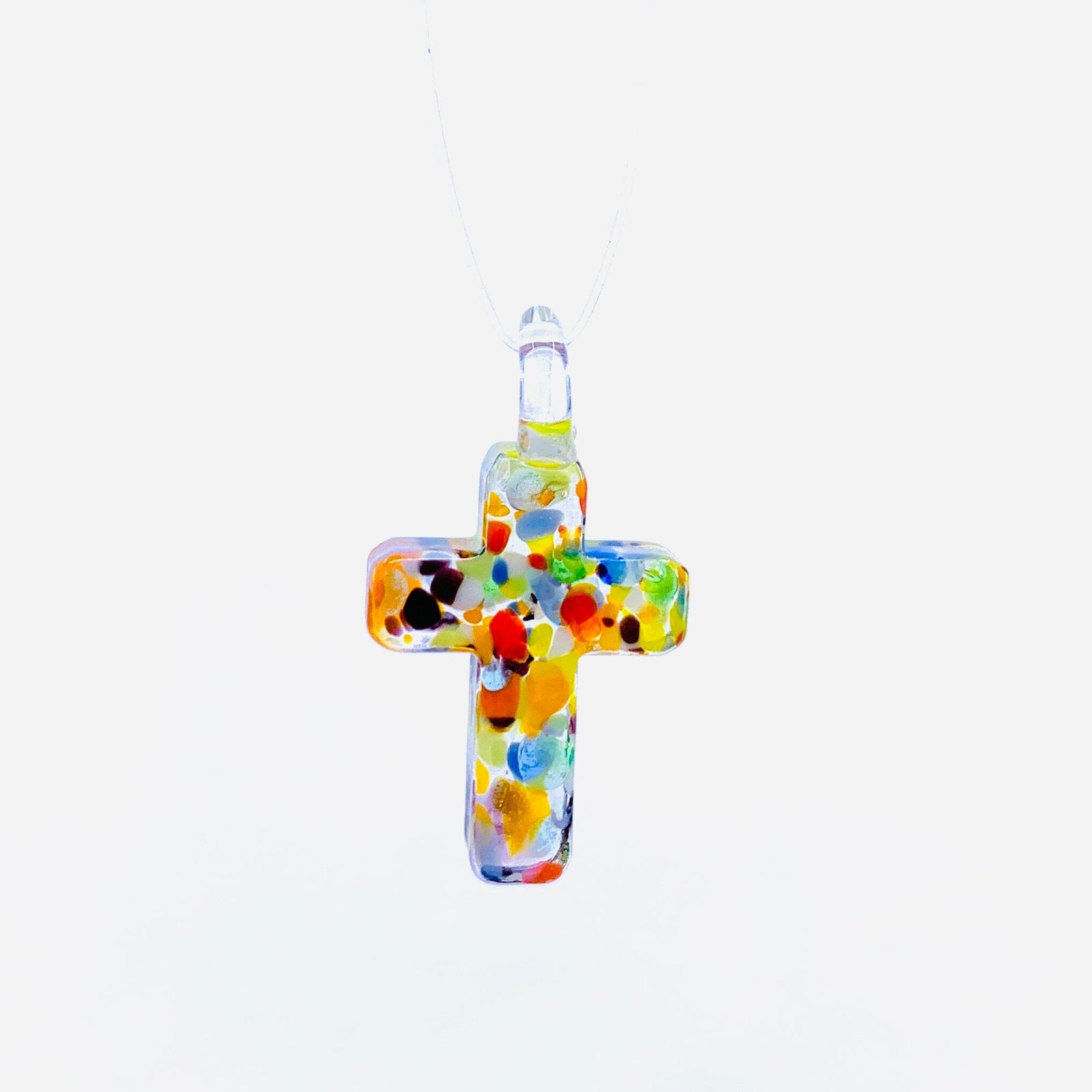 Glass Cross Pendants, Stained Glass - 