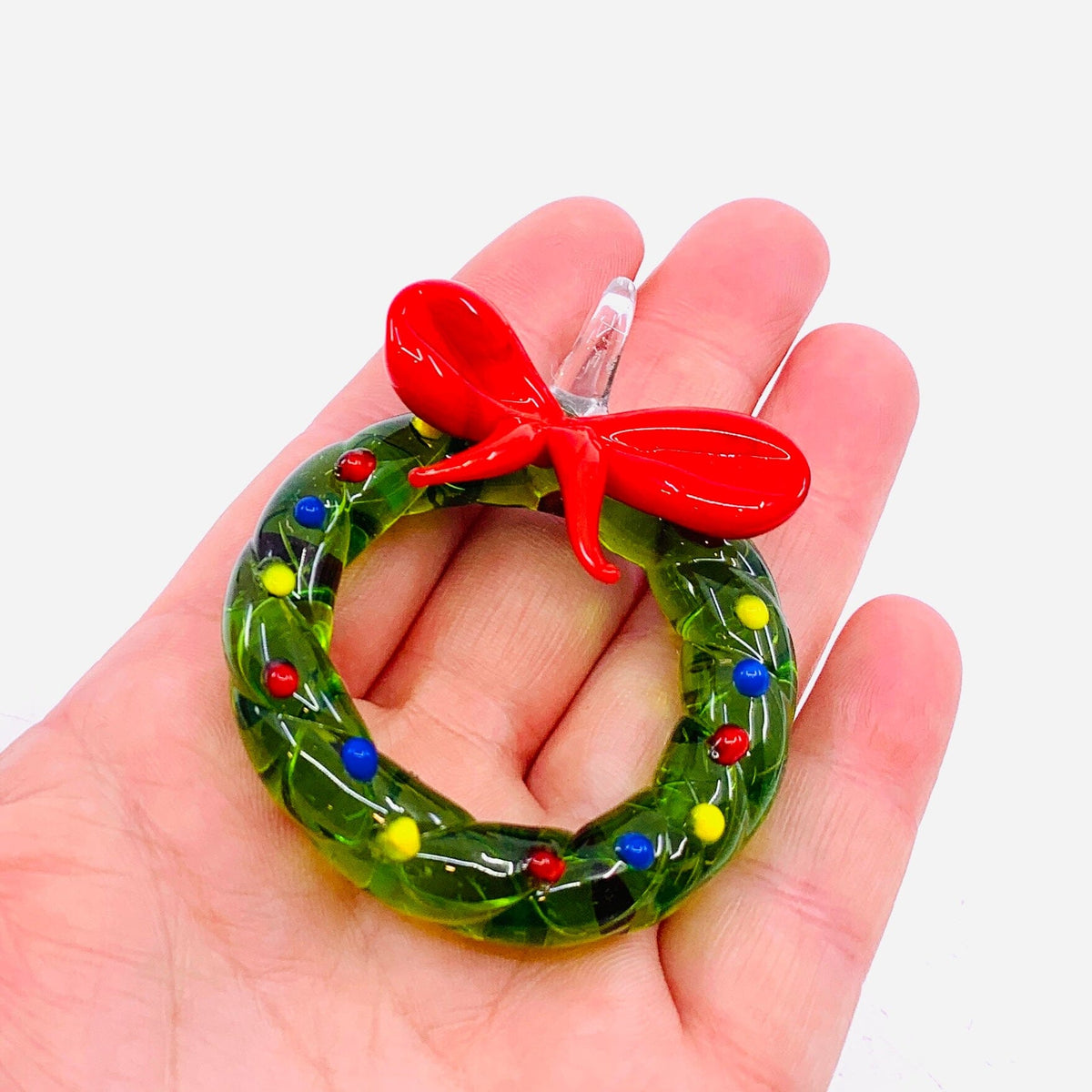 Ribbon Glass Ornament, Wreath Art Studio 