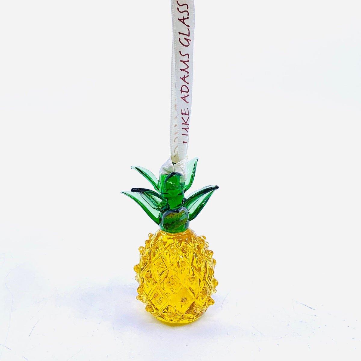 Ribbon Glass Ornament, Pineapple Art Studio 
