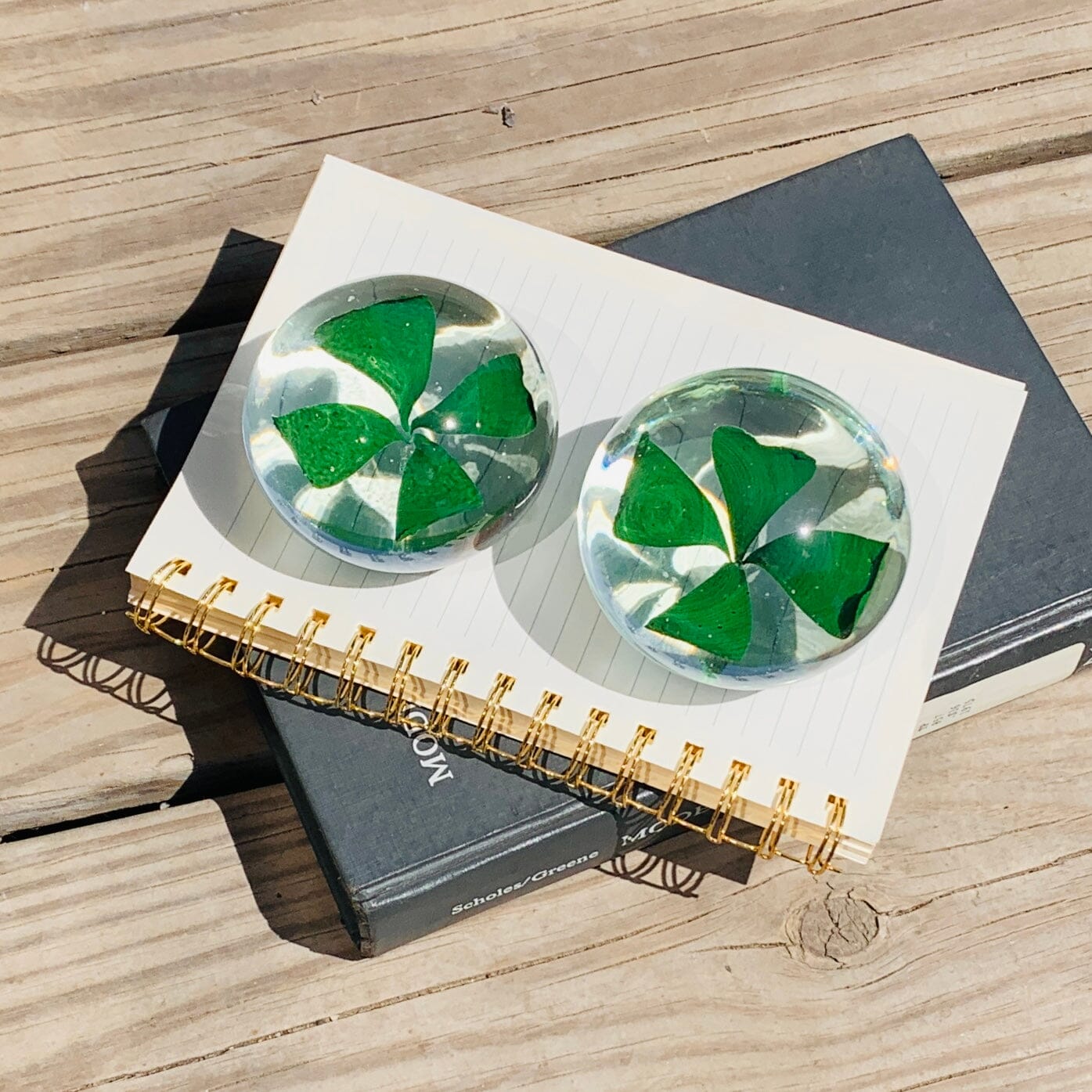Four Leaf Clover Glass Paperweight Decor Lyman 