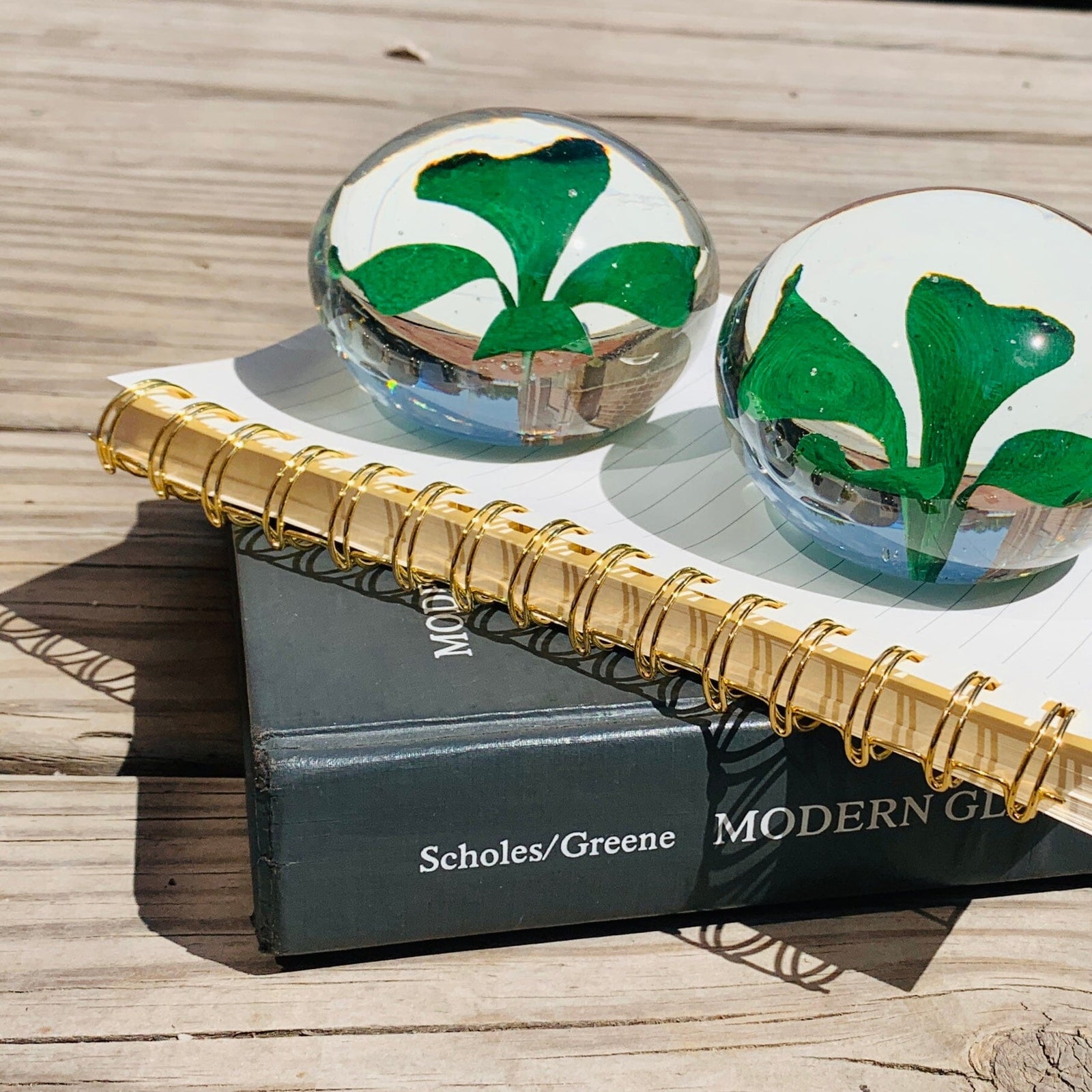 Four Leaf Clover Glass Paperweight Decor Lyman 