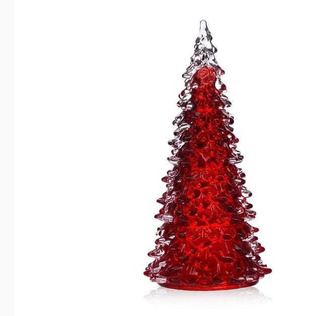 Red Blown Glass Tree Diamond Star 
