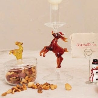 Glass Icon Reindeer Jar Creative Co-Op 