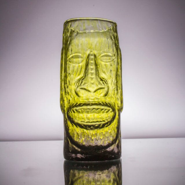Handblown Glass Tiki Mug Decor Andrew Iannazzi Easter Island - Jungle Fog 