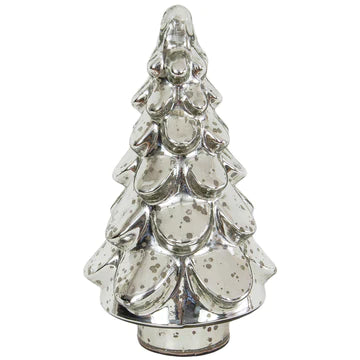 Mercury Glass Dimple Tree, Silver India House Brass 