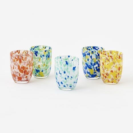 Spotted Glass Tumbler, Green Decor One Hundred 80 Degrees 