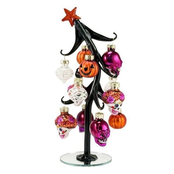 Glass Halloween Tree 29 - Sugar Skull Decor GANZ 