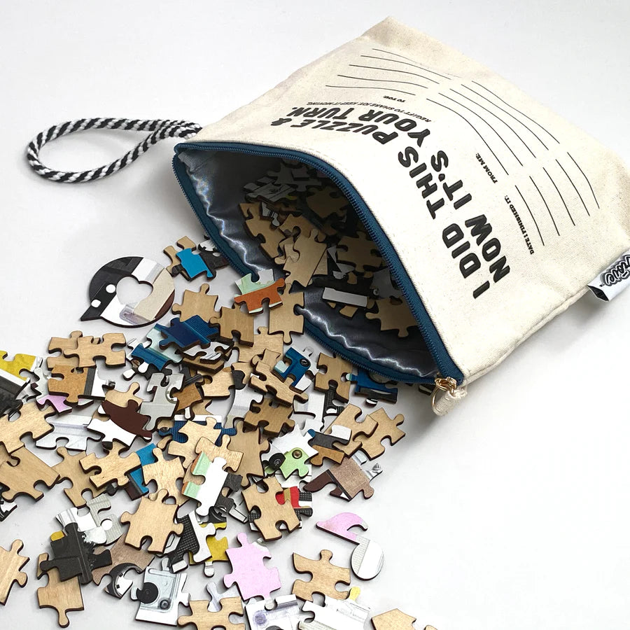 Wooden Puzzle In A Pass It On Pouch 4, Mixed Cassettes TROVE 