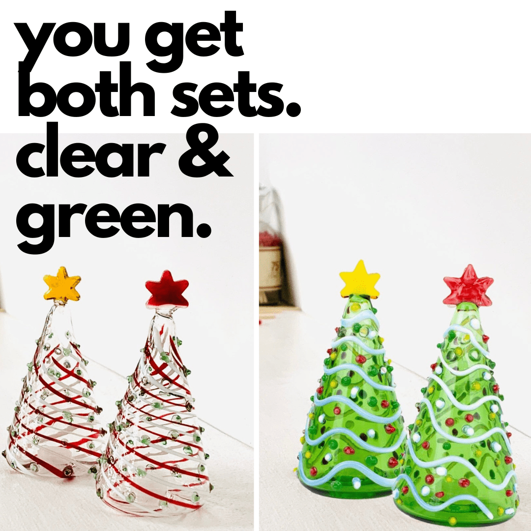 YOU GET BOTH SETS!!!! Tree Salt and Pepper Bundle!!!! Luke Adams Glass Blowing Studio 