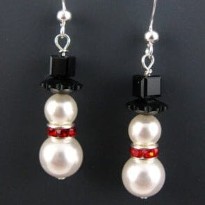 Snowman Pearl Earrings Jewelry Sosie Designs 