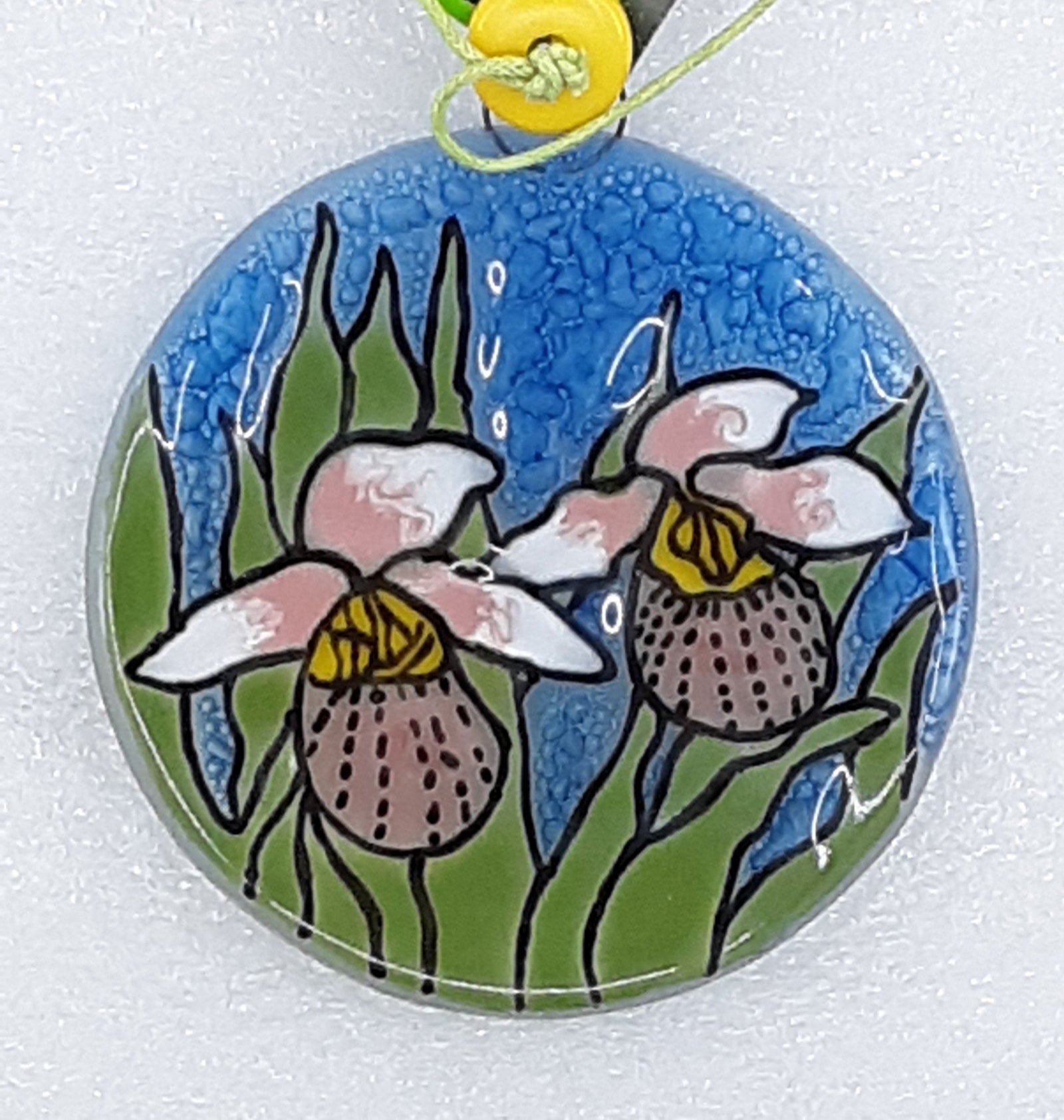 Fair Trade Ornament 135 Lady Slippers Luke Adams Glass Blowing Studio 