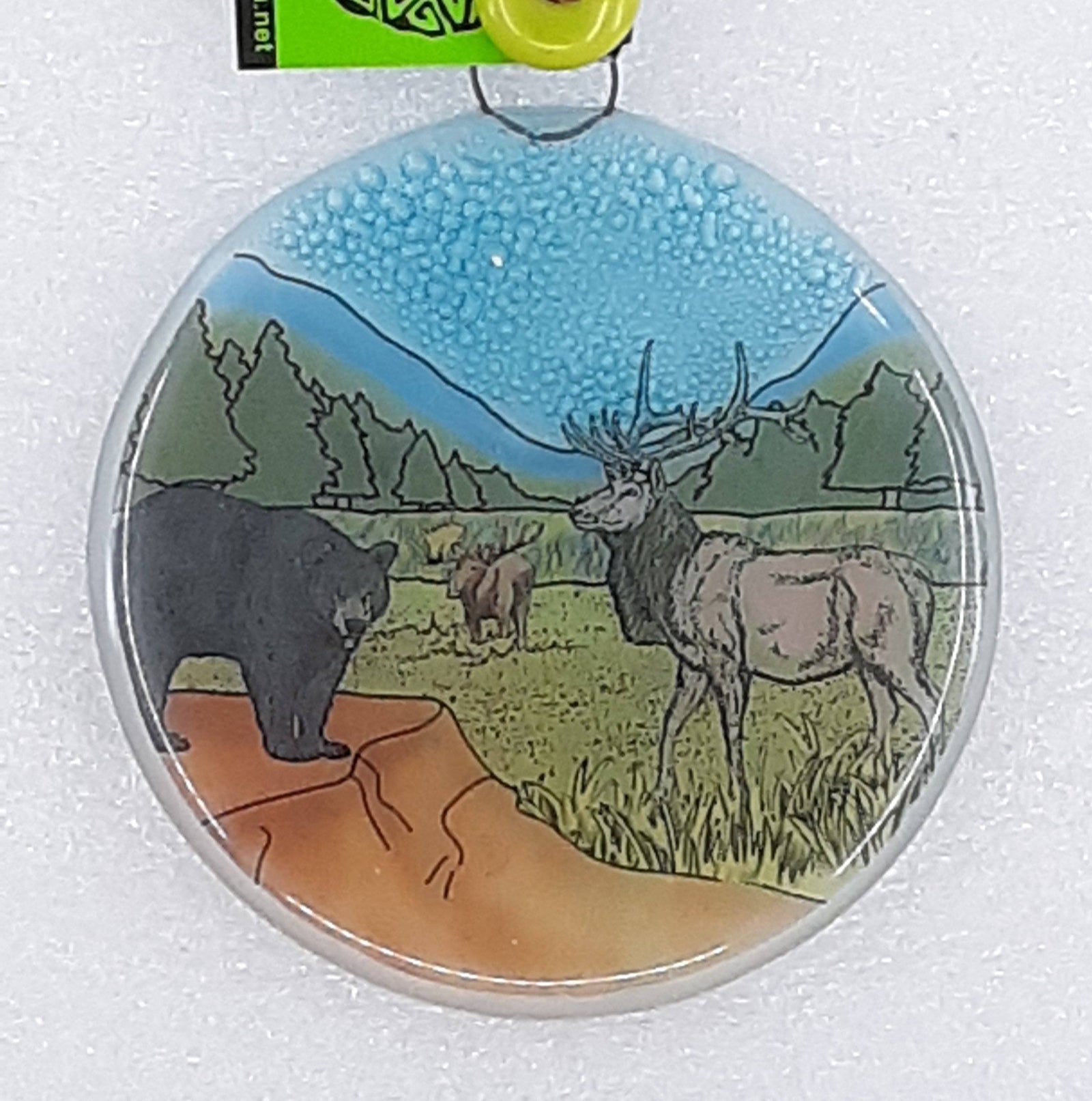 Fair Trade ornament 139 Black Bear, Elk, &Moose Luke Adams Glass Blowing Studio 