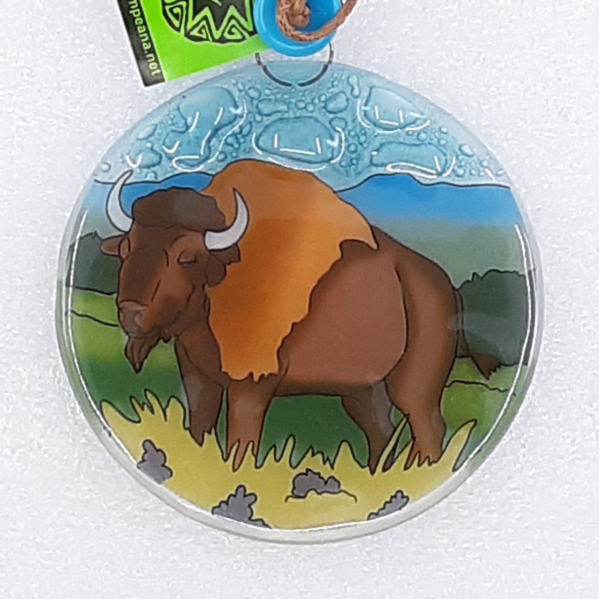 Fair Trade ornament 138 Bison Luke Adams Glass Blowing Studio 