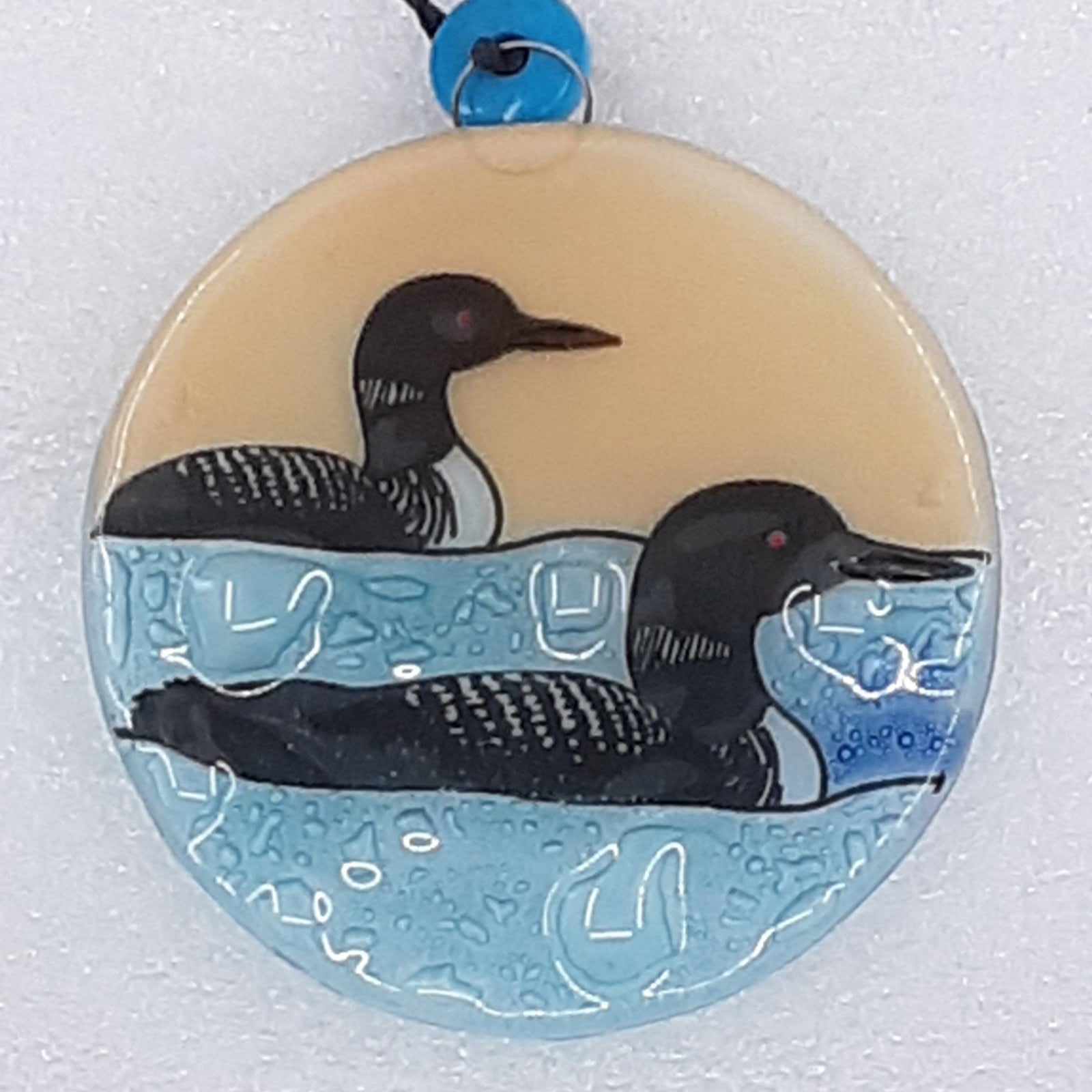 Fair Trade ornament 149 Loon Pair Luke Adams Glass Blowing Studio 