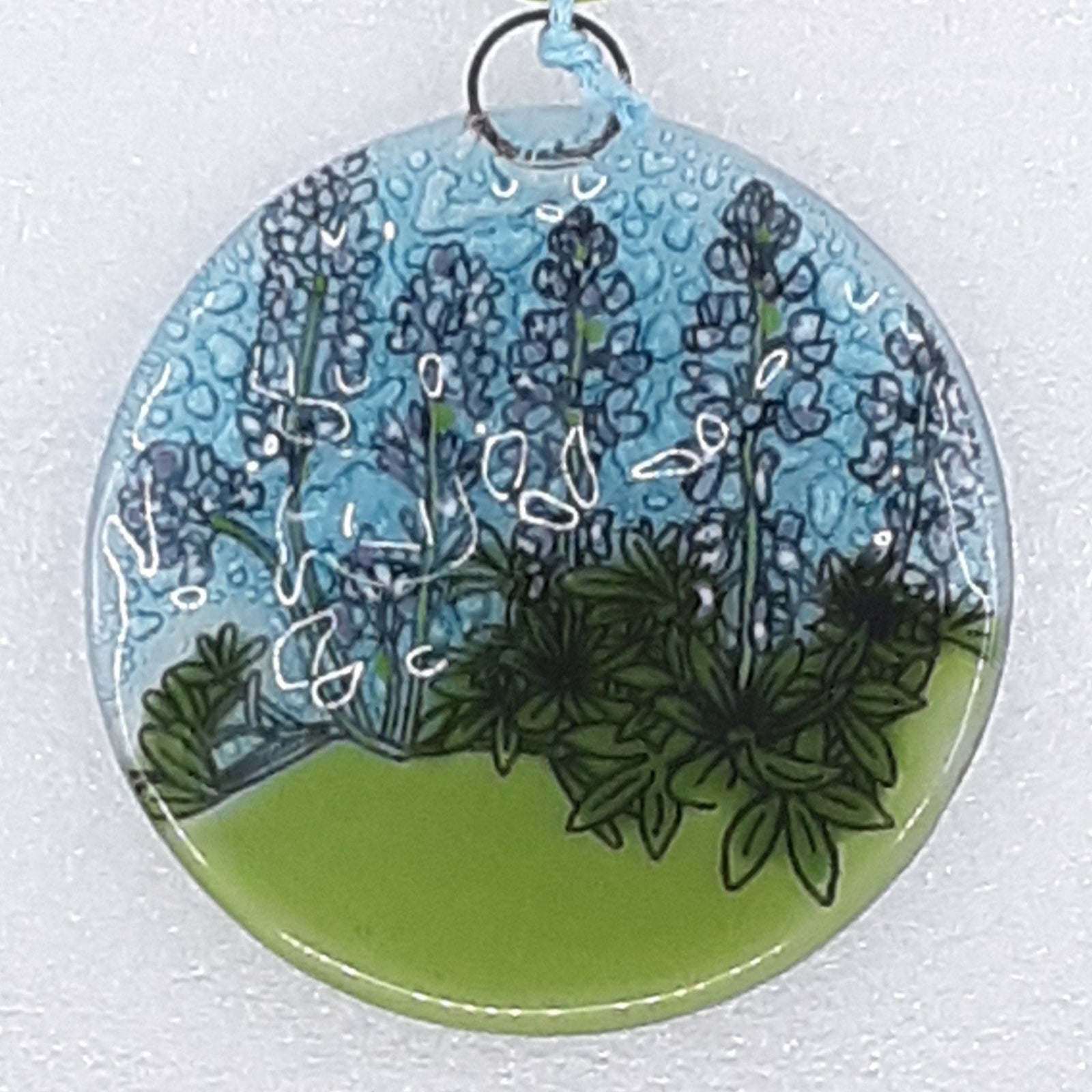 Fair Trade ornament 150 Purple Lupine Luke Adams Glass Blowing Studio 