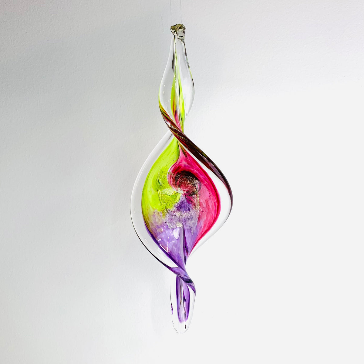 Large Spiral Suncatcher Luke Adams Glass Blowing Studio Contains Violet 