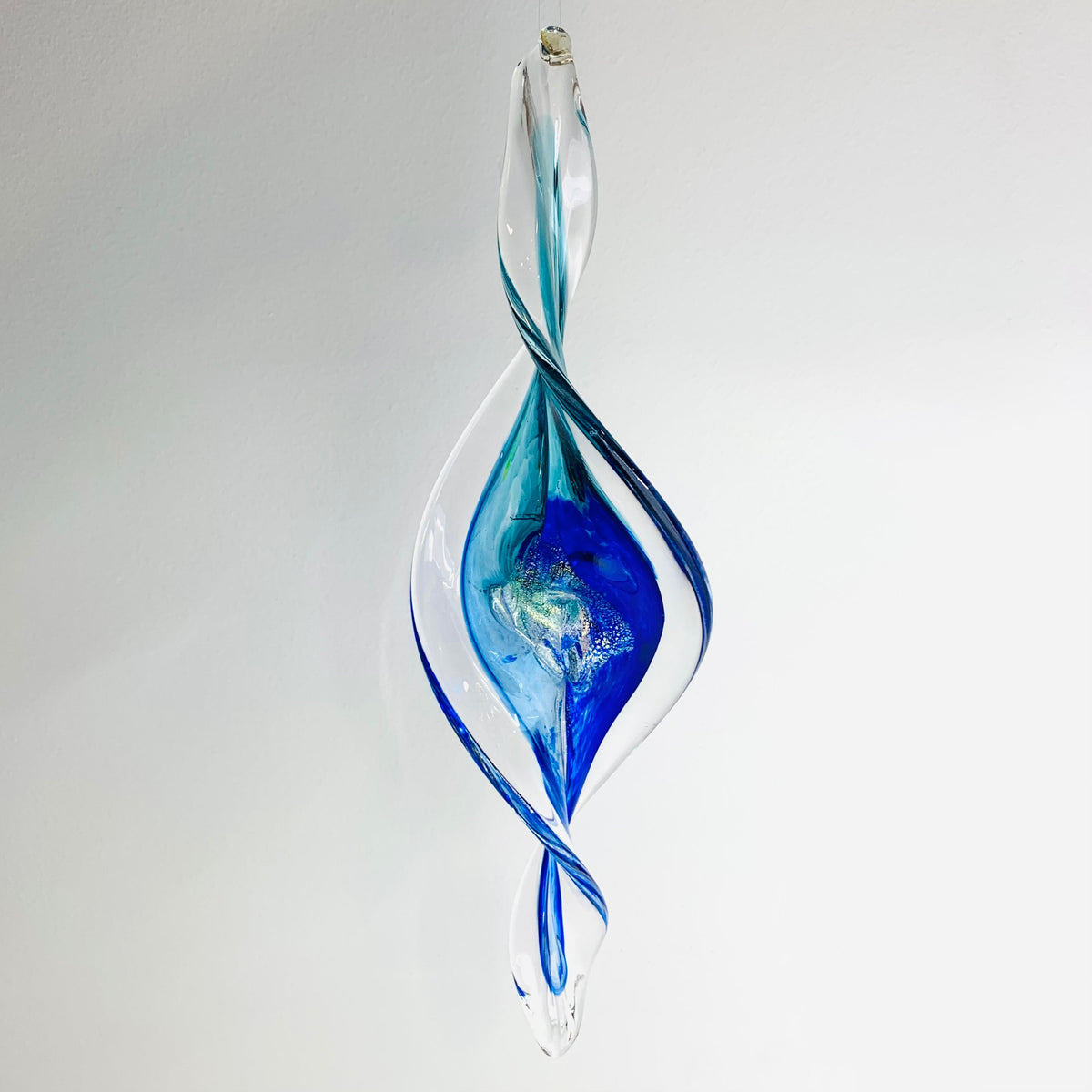 Spiral Ornament, Raindrop Suncatcher Luke Adams Glass Blowing Studio 