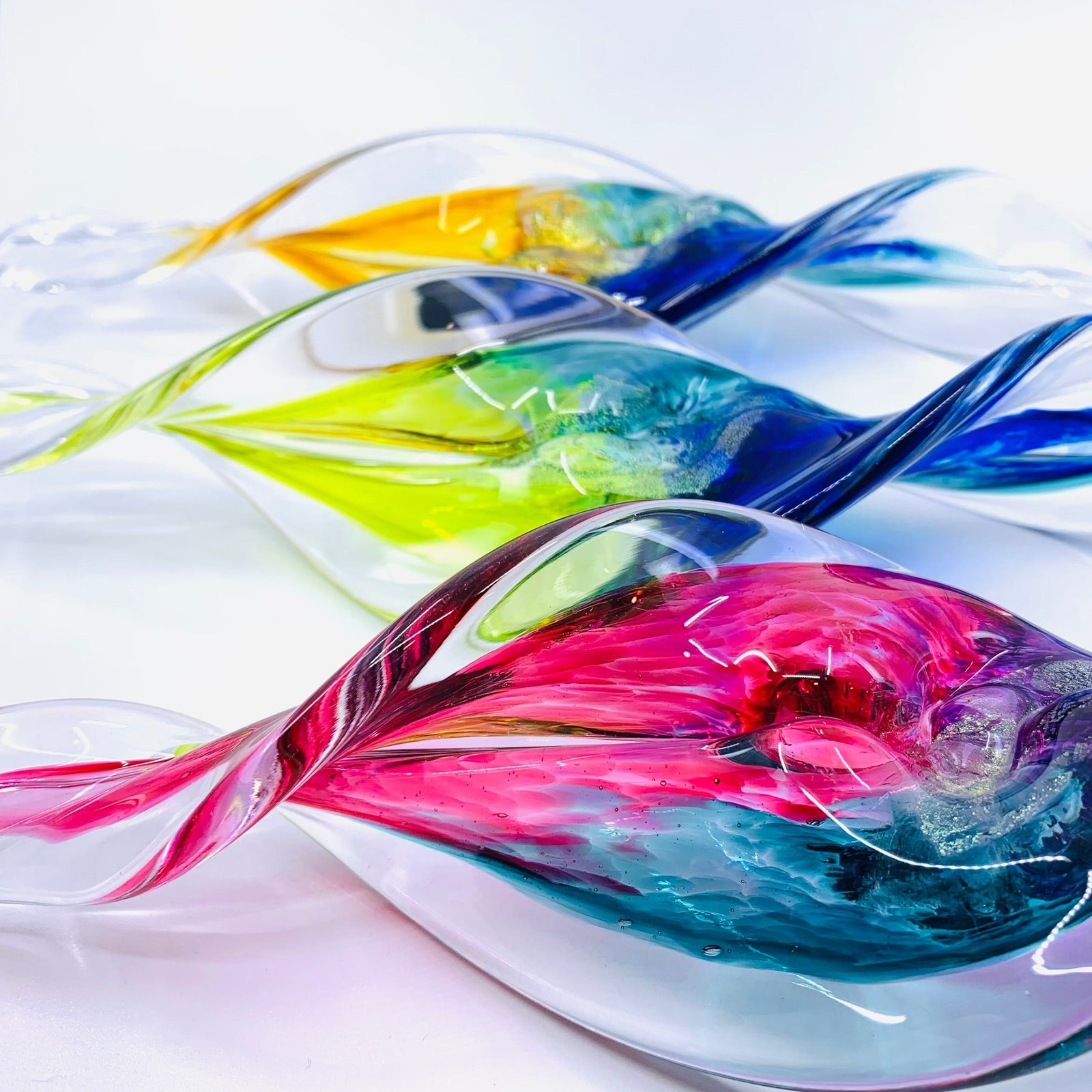 Large Spiral Ornaments Suncatcher Luke Adams Glass Blowing Studio 