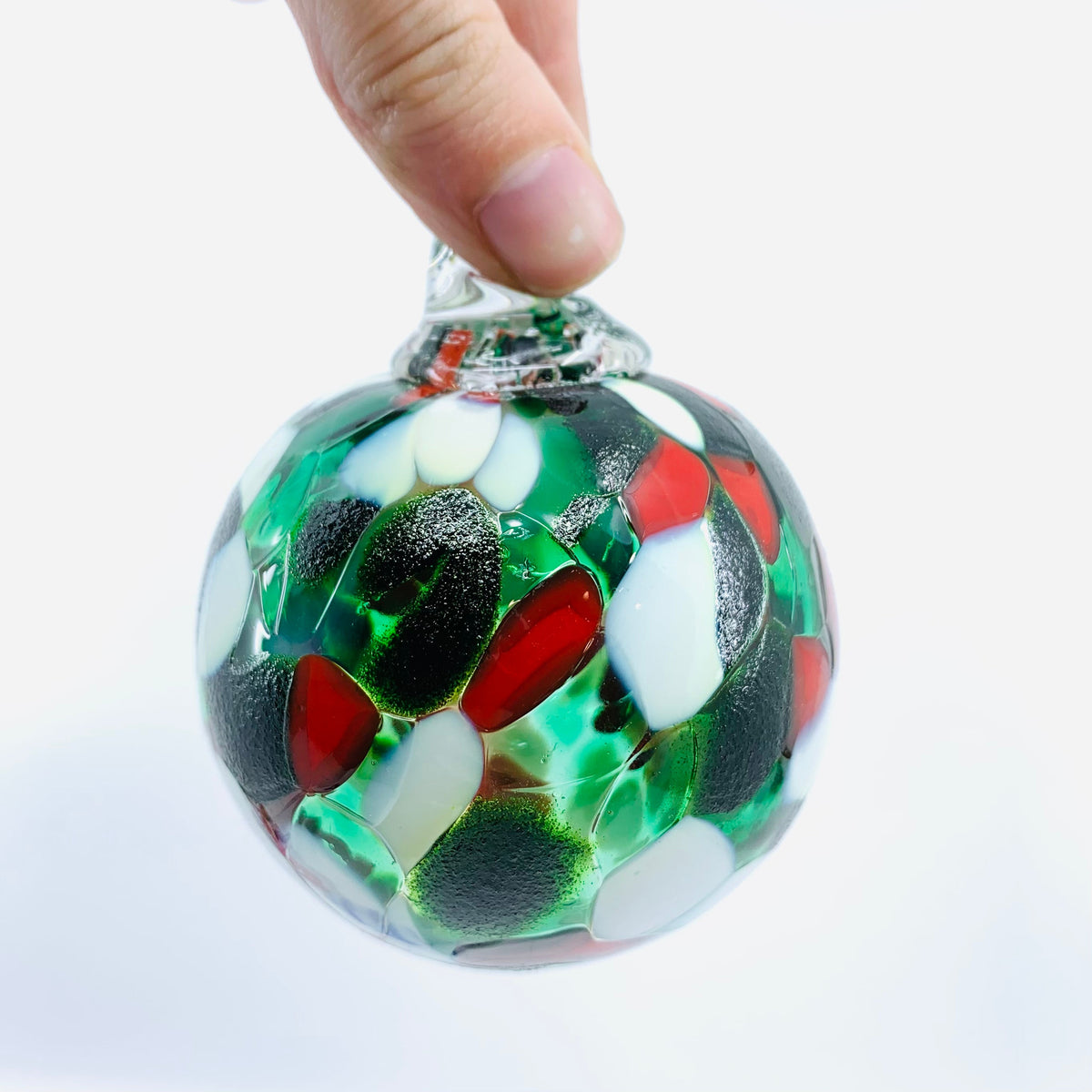 Holly Mini Holiday Ornament Ornament Luke Adams Glass Blowing Studio 