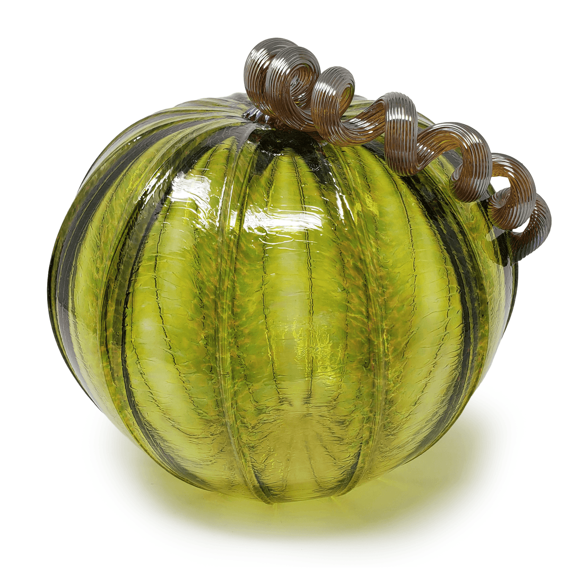 Autumn Green Pumpkin Pumpkin Luke Adams Glass Blowing Studio Large 