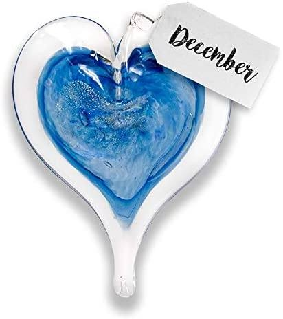 December Birthstone Small Heart- Tanzanite Luke Adams Glass Blowing Studio 