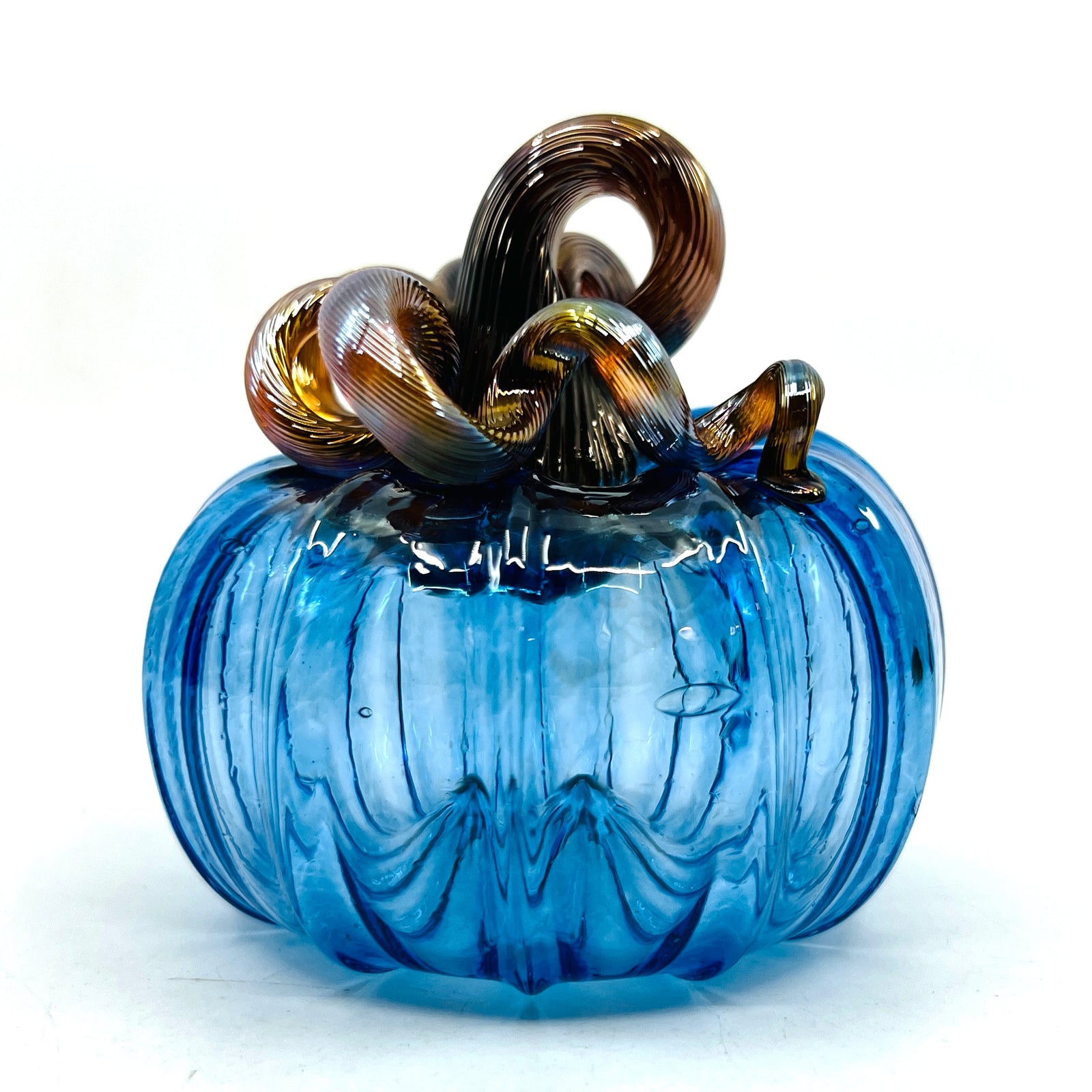 Mini Pumpkin, Tanzanite Pumpkin Luke Adams Glass Blowing Studio 