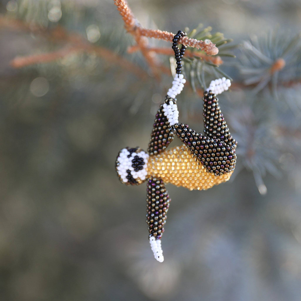 Glass Bead Ornament, Sloth Ornament Melange Collection 