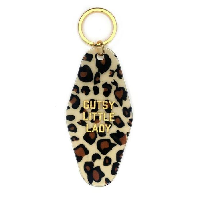 Retro Keychain, Gutsy Little Lady Accessory Golden Gems 