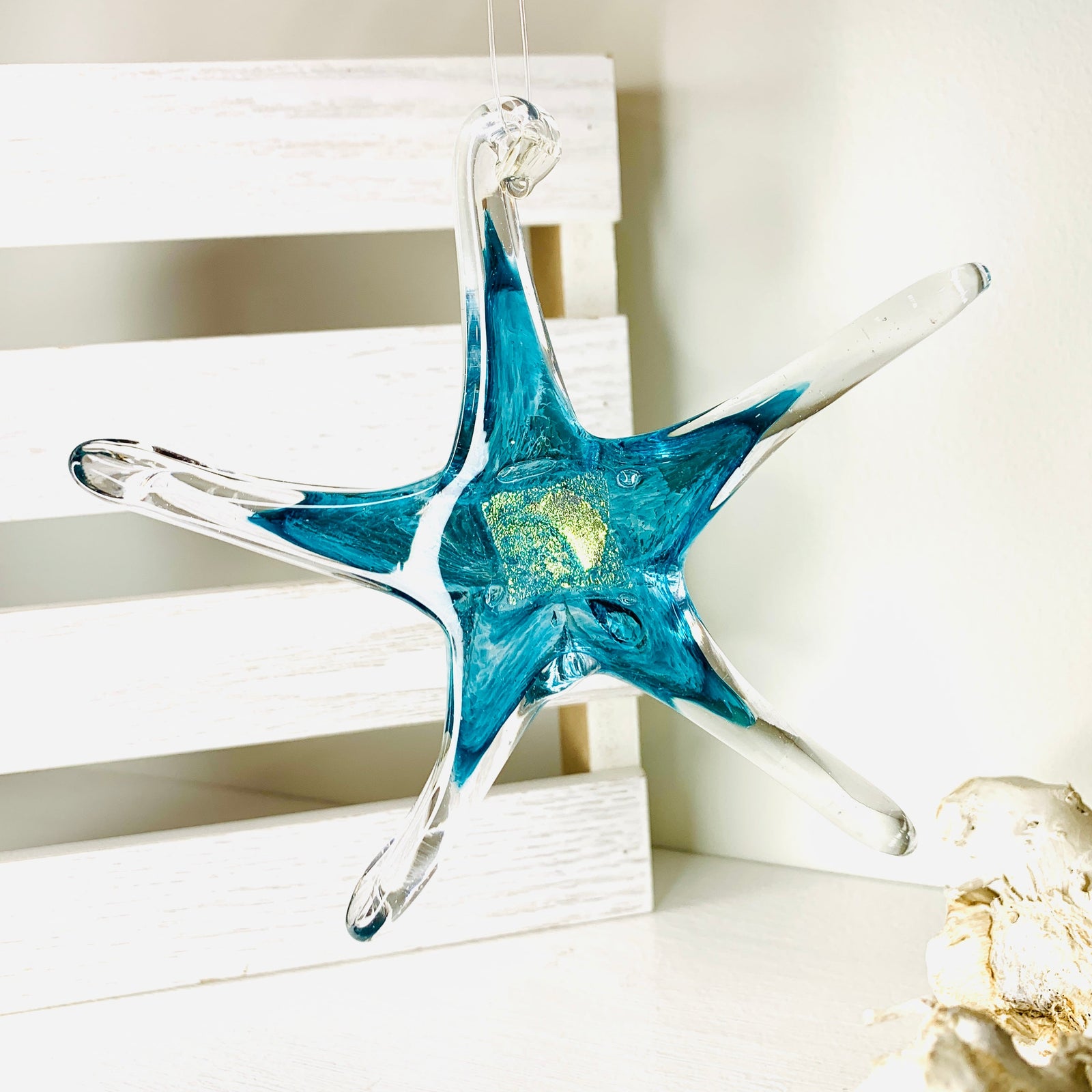 March Birthstone Hanging Star Luke Adams Glass Blowing Studio 