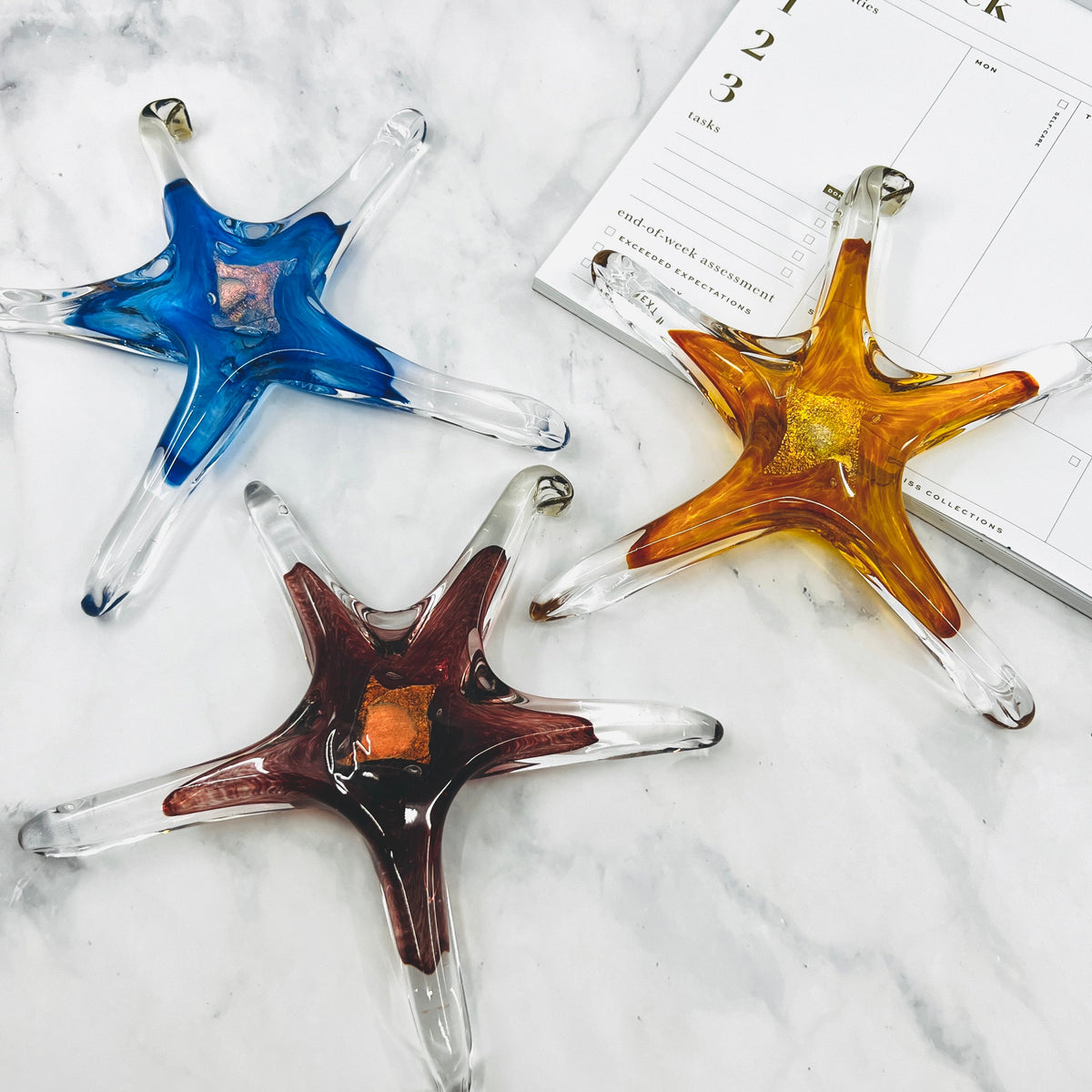 Star Ornament, Citrine Suncatcher Luke Adams Glass Blowing Studio 