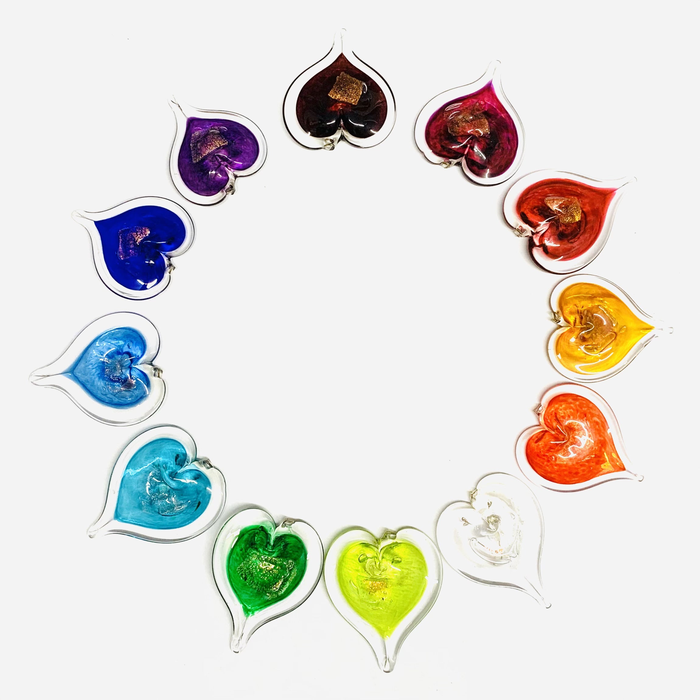 Heart Ornament, Sapphire - Luke Adams Glass Blowing Studio