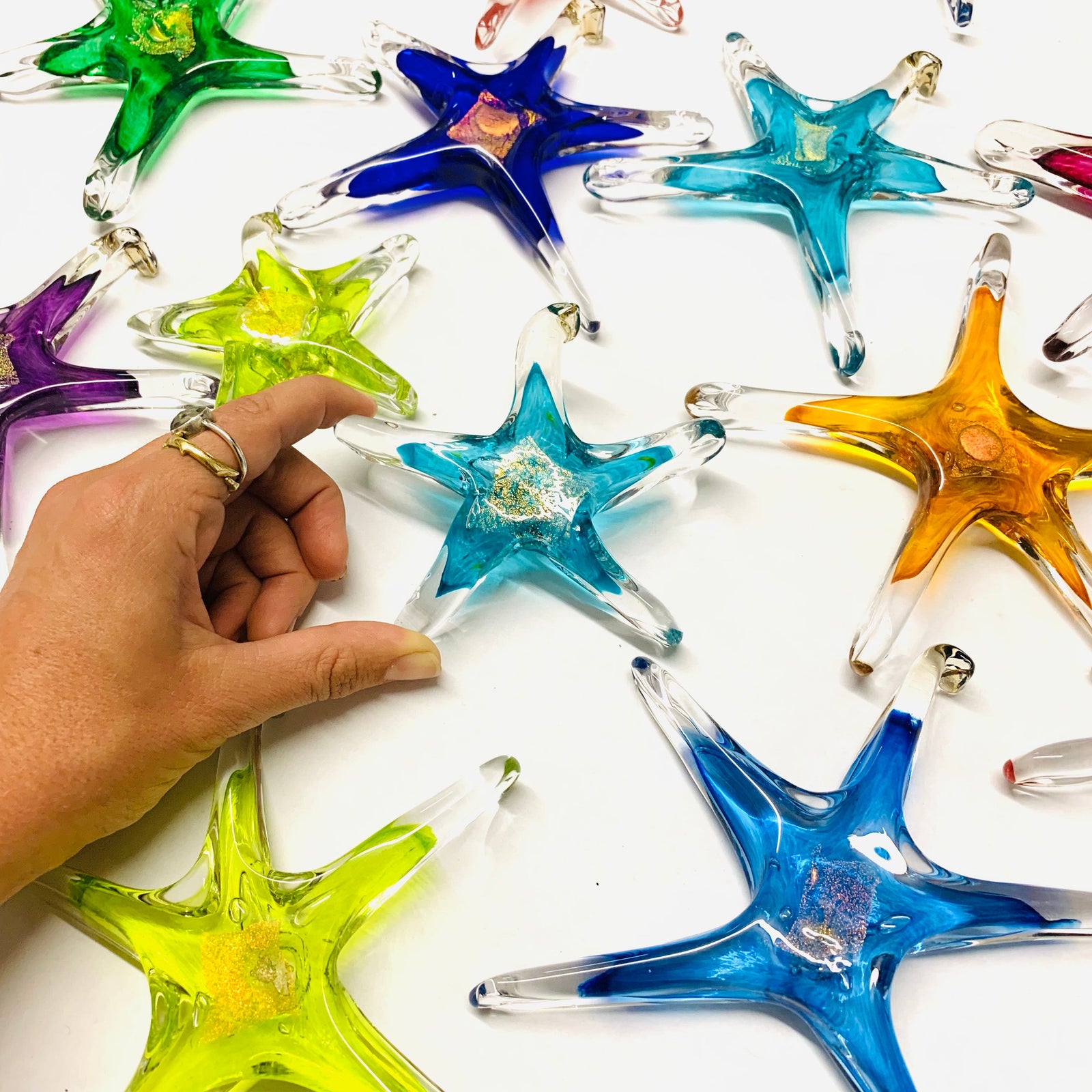 July Birthstone Hanging Star Luke Adams Glass Blowing Studio 