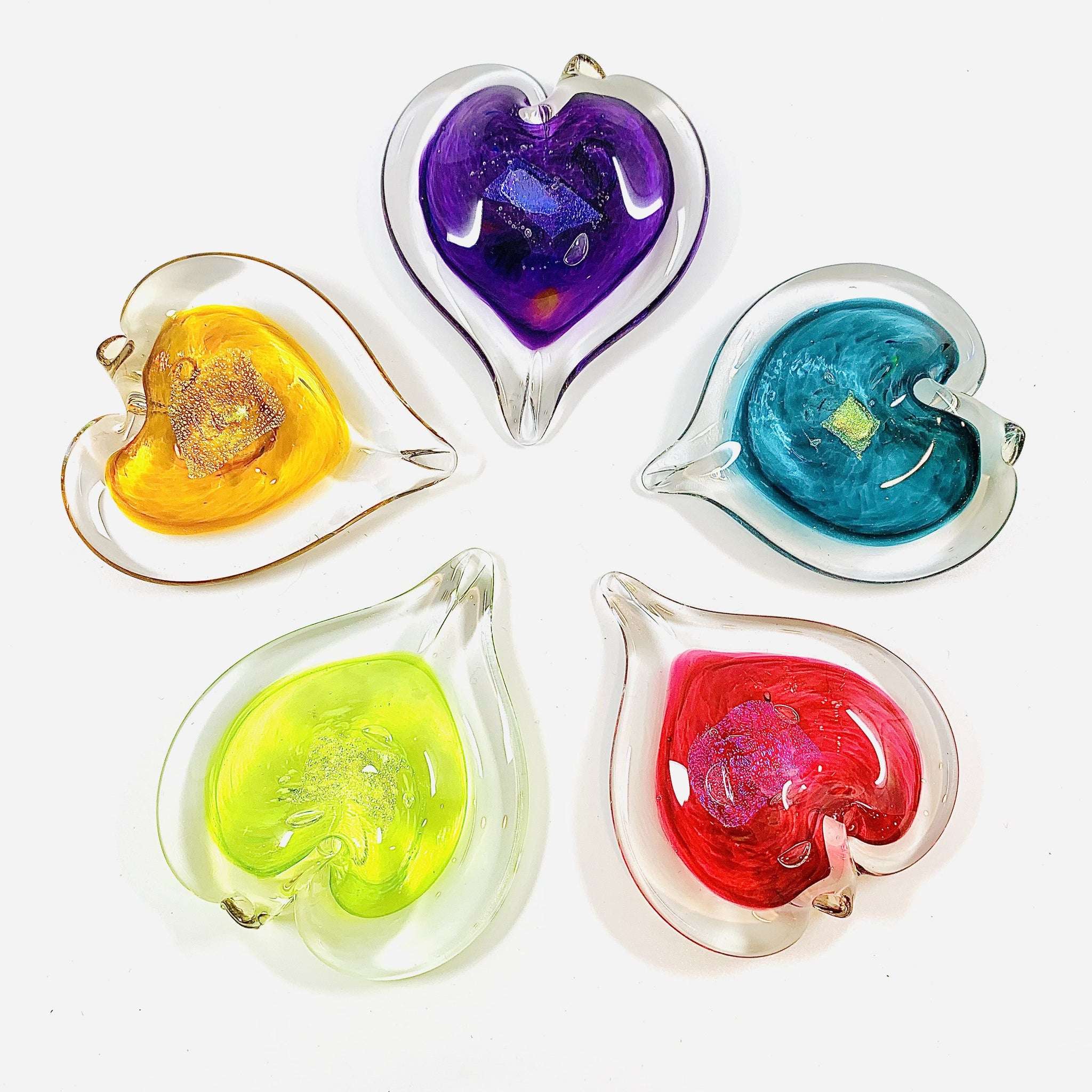 Heart Ornament, Amethyst - Luke Adams Glass Blowing Studio