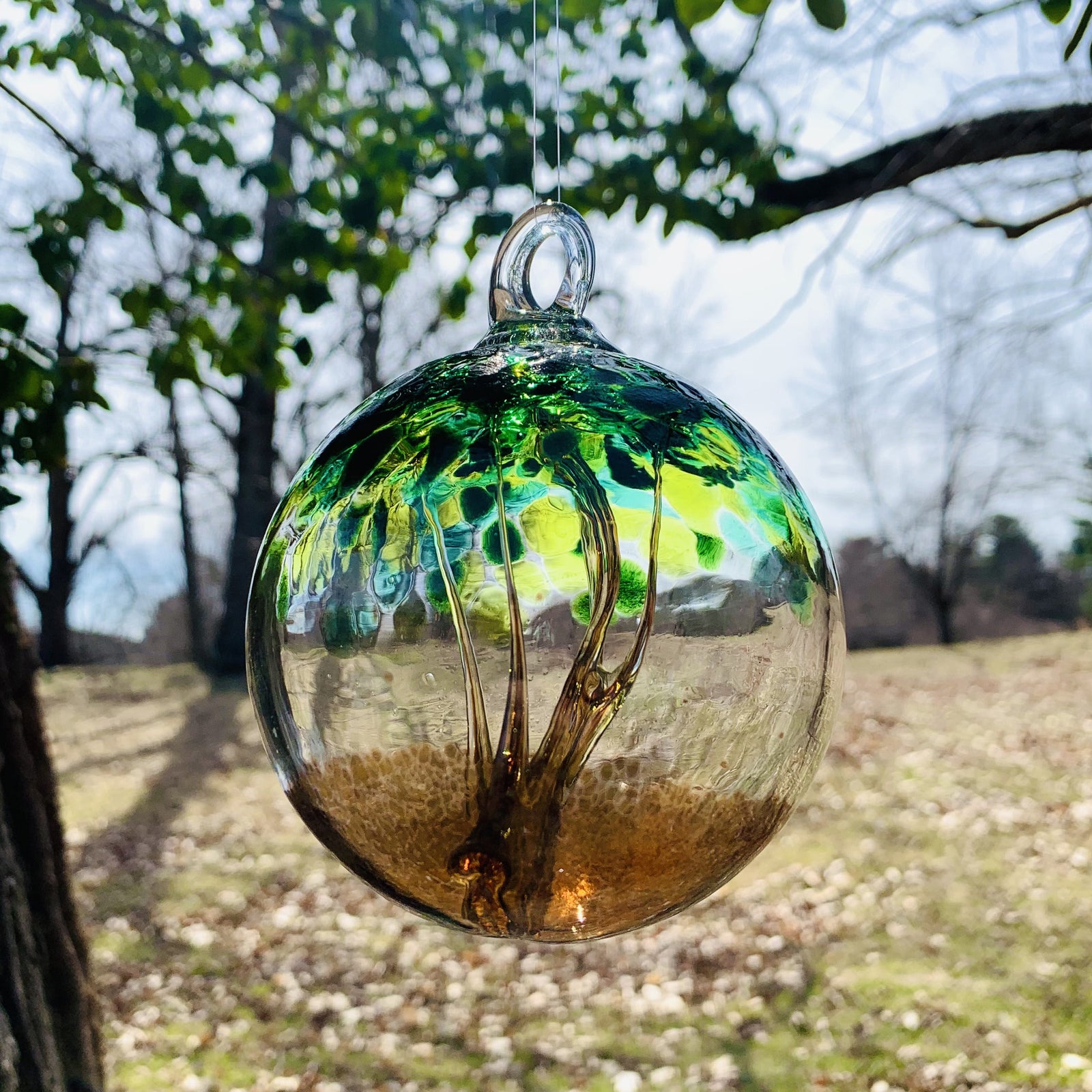 Tree of Life Ornament, Sequoia Wish Ball Luke Adams Glass Blowing Studio 