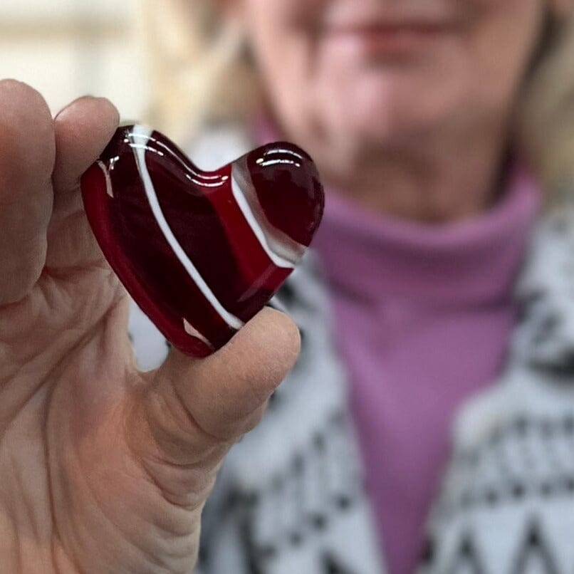 Valentines Fused Pocket Hearts, Red Miniature Jean 