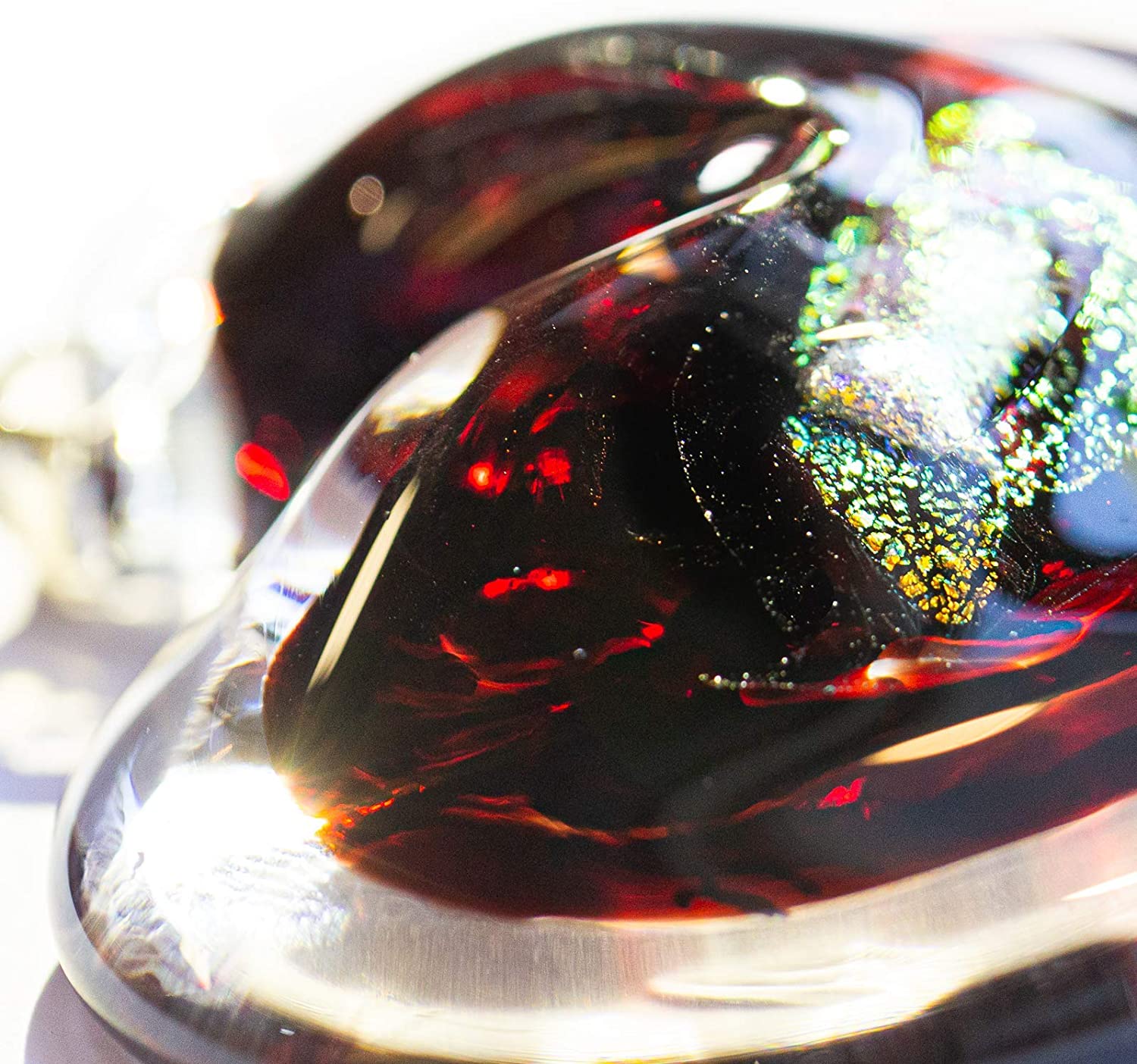 January Birthstone Small Heart- Garnet Luke Adams Glass Blowing Studio 