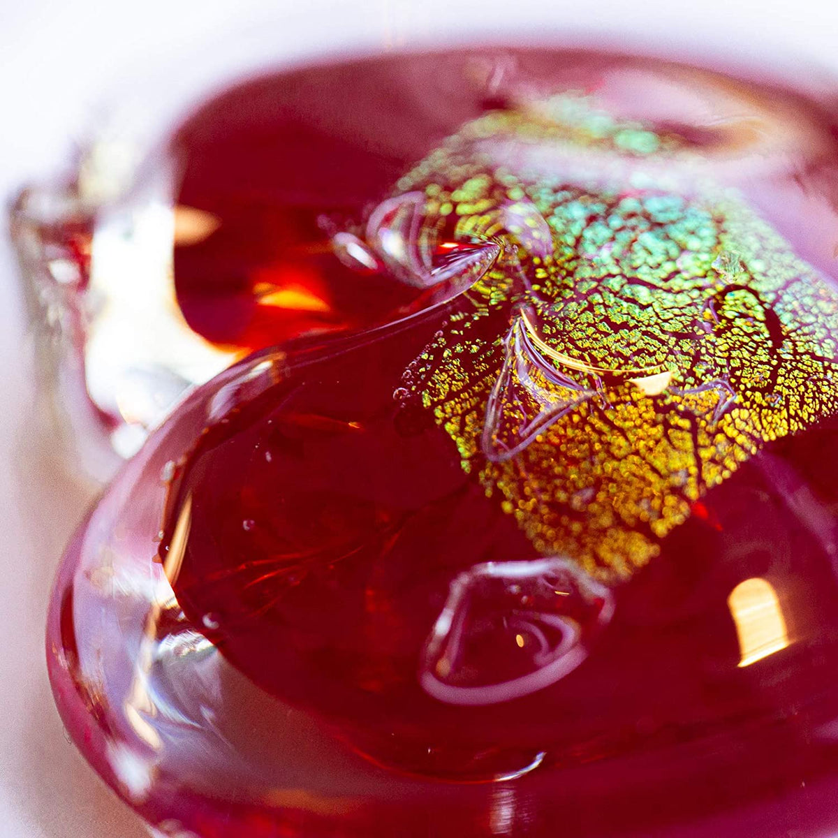 Heart Ornament, Ruby Suncatcher Luke Adams Glass Blowing Studio 