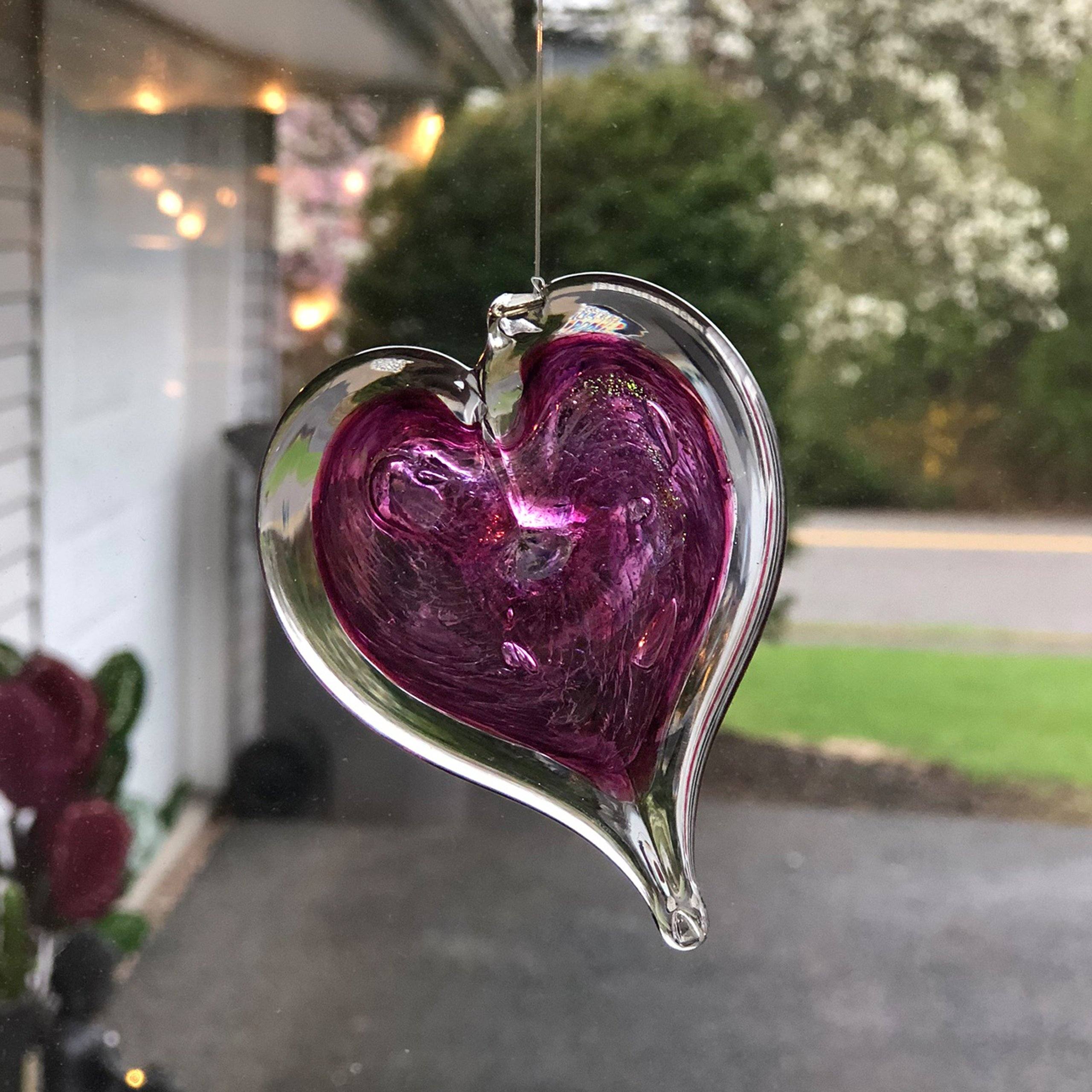 June Birthstone Small Heart- Alexandrite - Luke Adams Glass