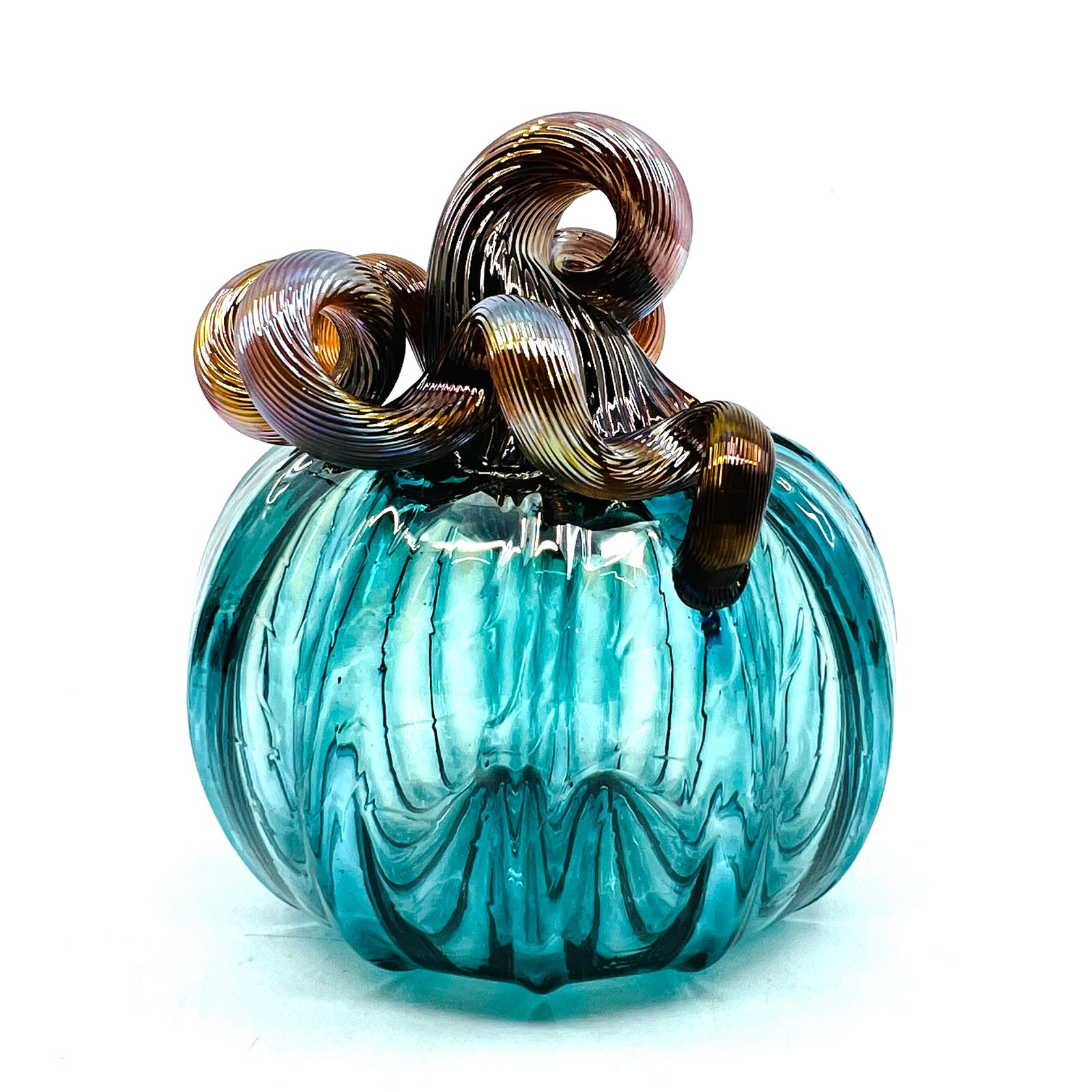 Mini Pumpkin, Aquamarine Pumpkin Luke Adams Glass Blowing Studio 