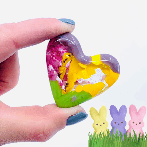 Fused Pocket Heart, Easter Peeps Ltd Edition Miniature Jean 