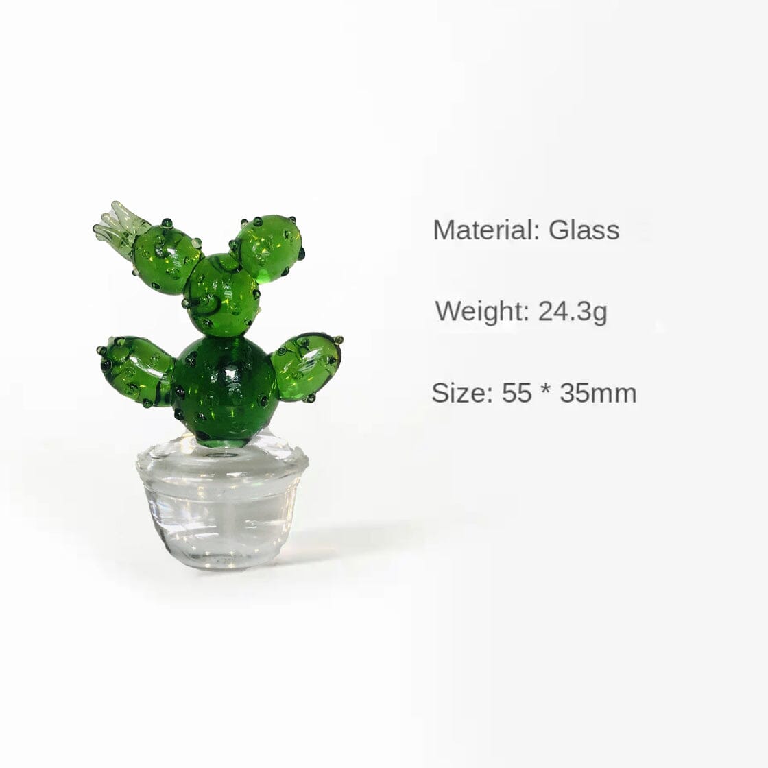 Glass Cactus Puffy Miniature - 