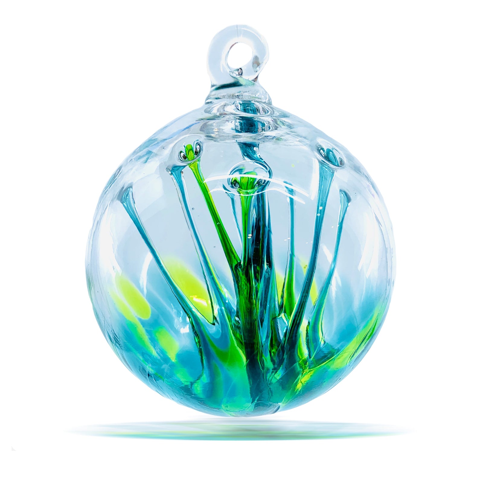 Tree of Life Ornament, Swiss Alps Wish Ball Luke Adams Glass Blowing Studio 