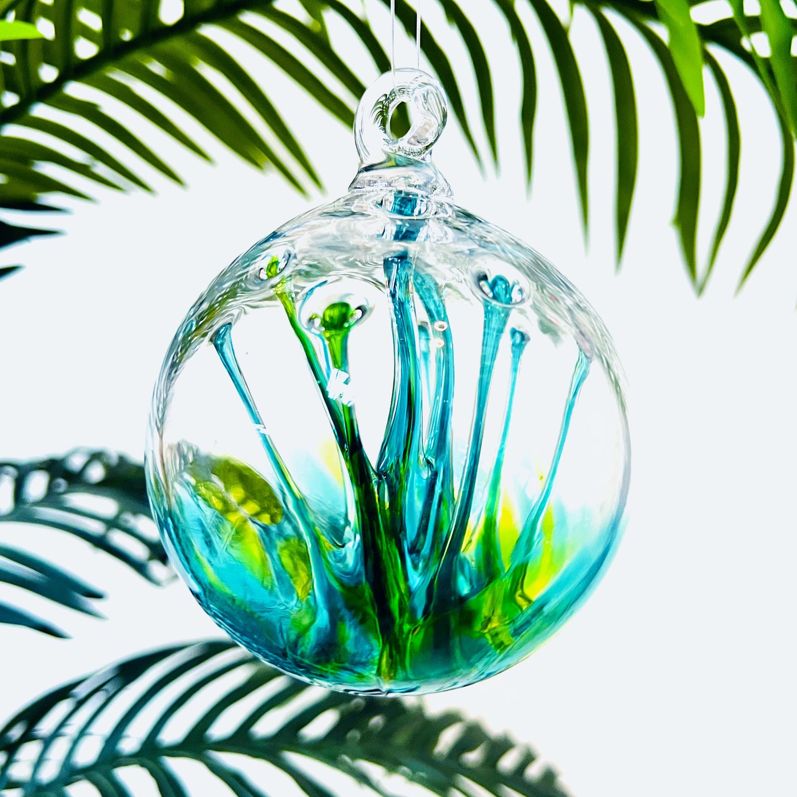 Tree of Life Ornament, Swiss Alps Wish Ball Luke Adams Glass Blowing Studio 