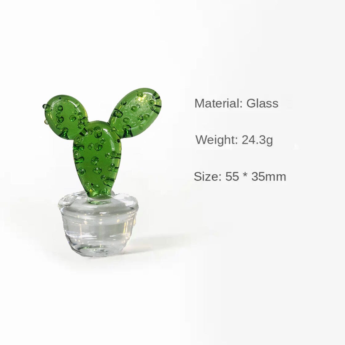 Glass Cactus Tall Minnie Miniature - 