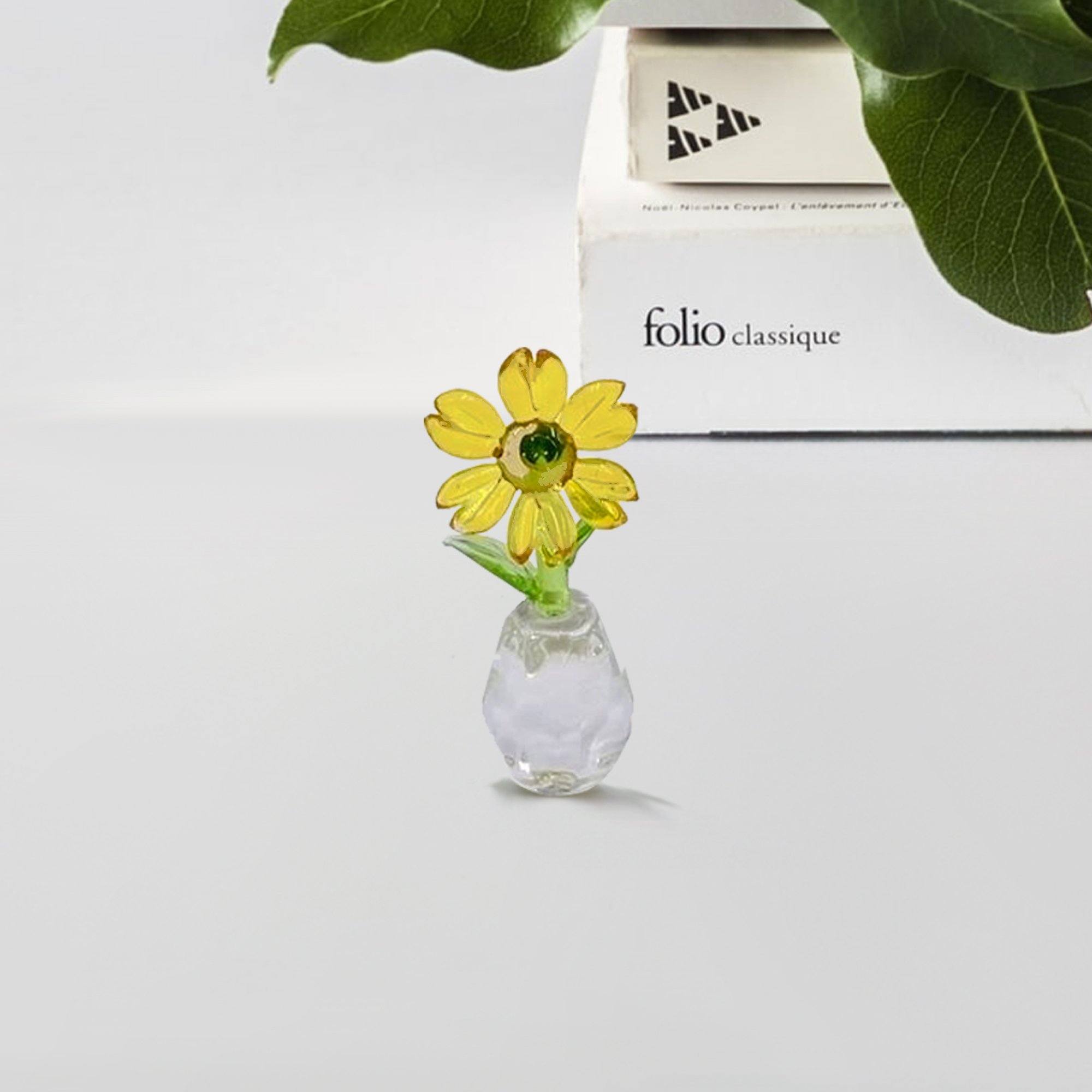 Mini Potted Flower, Yellow Miniature Luke Adams Glass Blowing Studio 