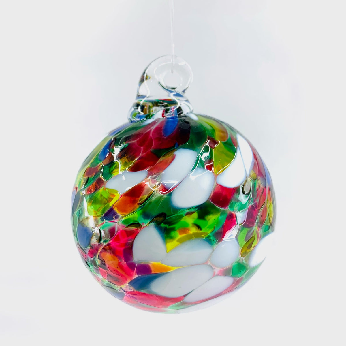 Confetti Pink Mini Holiday Ornament Ornament Luke Adams Glass Blowing Studio 